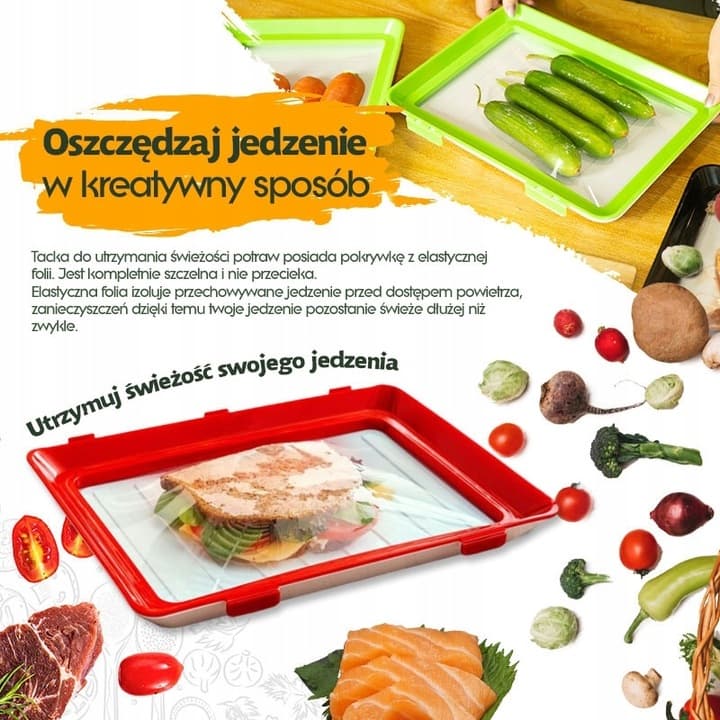 FreshKeeper™ - Wielorazowa Tacka do Przechowywania Świeżości